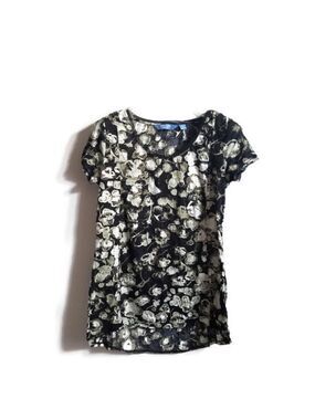 SIMPLY VERA by VERA WANG | floral tee shirt olive green sz XS
